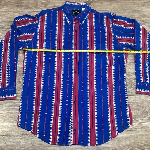 Vintage Golden Western Wear‎ button stripe long sleeve shirt size XL